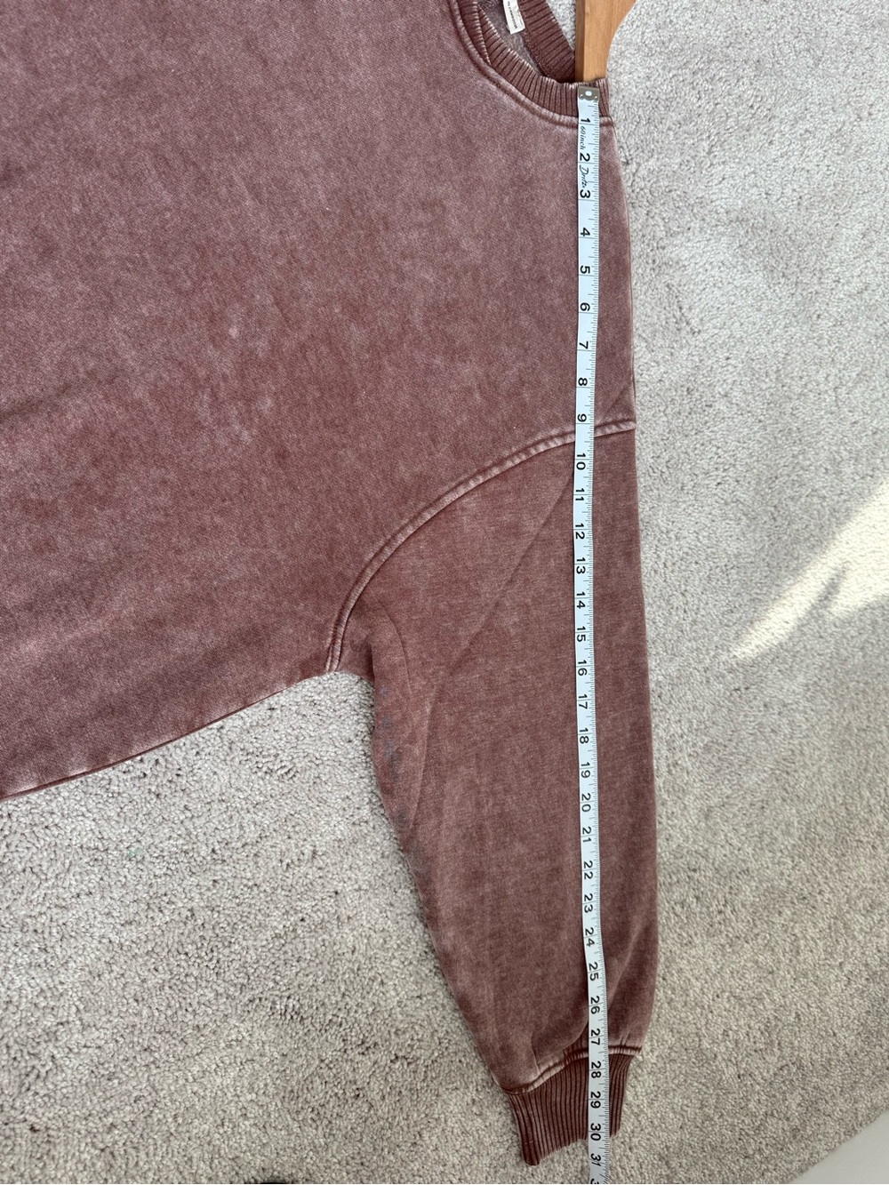 Zenana Acid Washed Crewneck Brown Sweater | S/M & L/XL - Picture 7 of 12